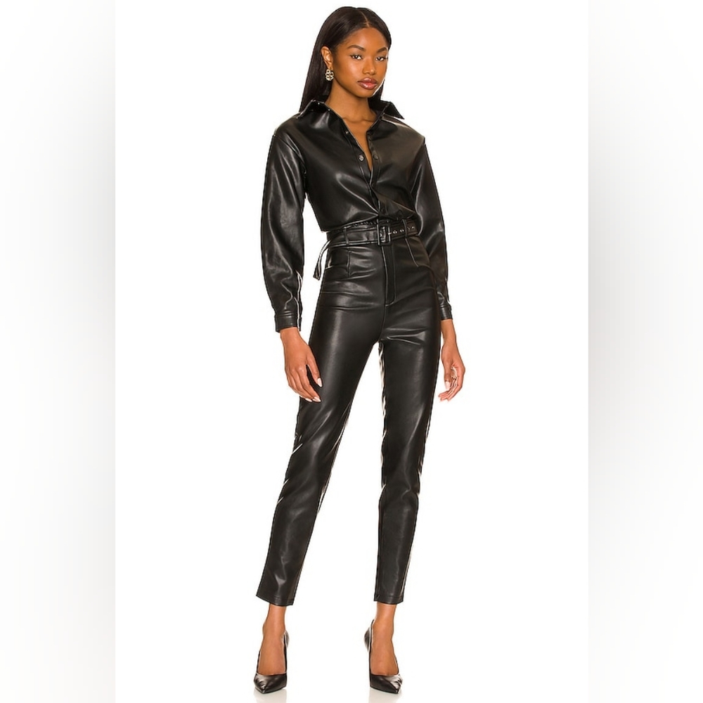 SUPERDOWN  branka leather jumpsuit
